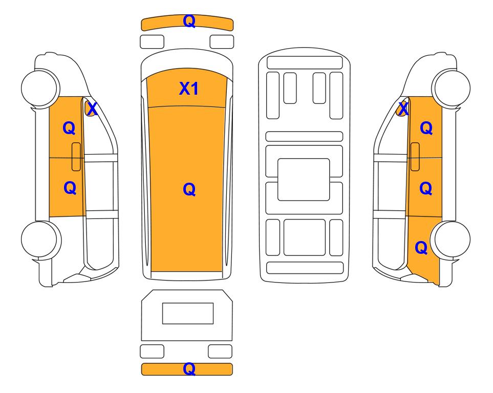 Схема состояния кузова Lotte для Hyundai STARIA (D) 2.2 Cargo 3-Seater Modern
