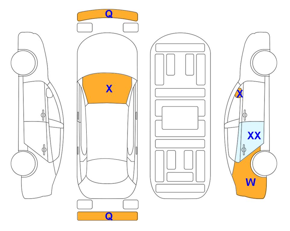 Схема состояния кузова Lotte для Genesis GENESIS GV60 (E) Standard 2WD