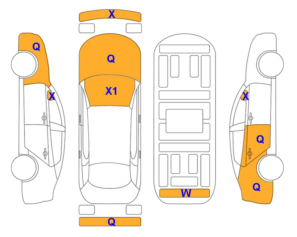 Схема состояния кузова Lotte для Chevrolet TRAX (D) 1.6 PREMIER