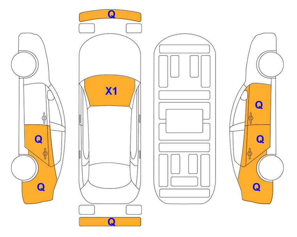 Схема состояния кузова Lotte для Hyundai THE NEW GRANDEUR (H) 2.4 Le Blanc