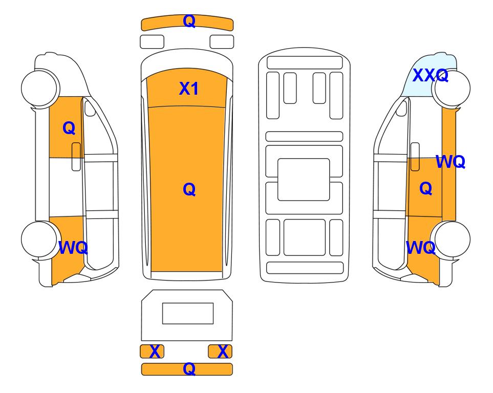 Схема состояния кузова Lotte для Hyundai STARIA (D) 2.2 Cargo 3-Seater Smart