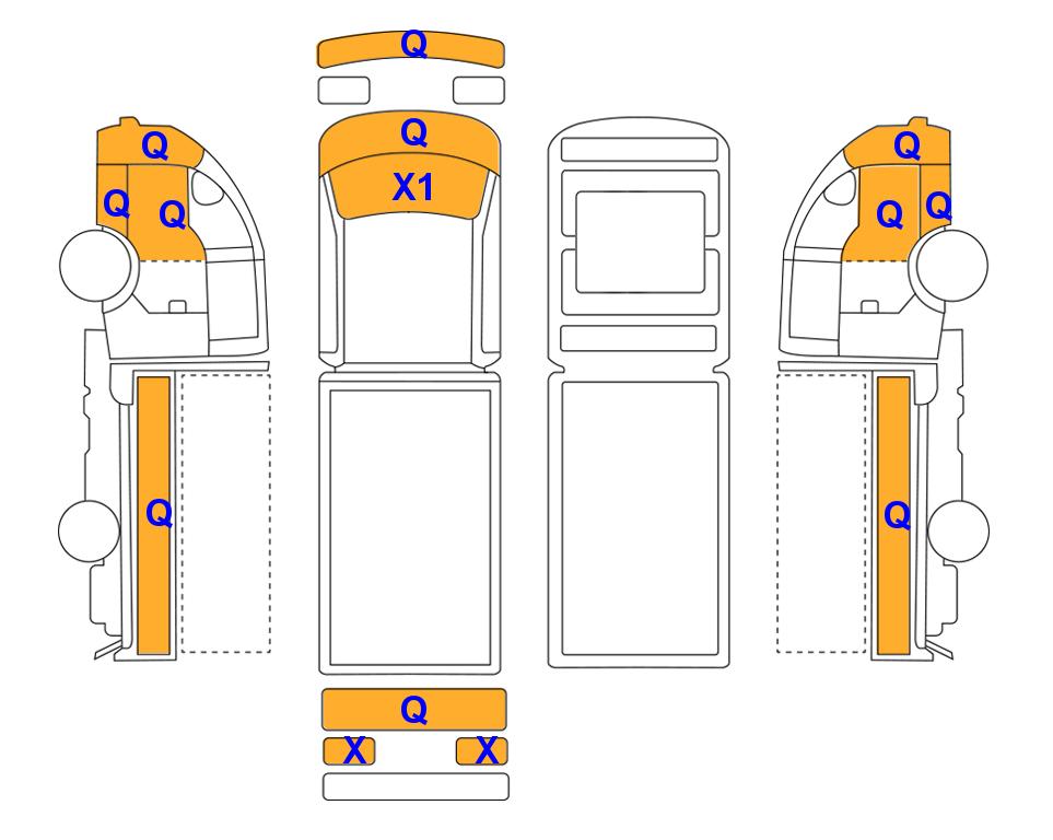 Схема состояния кузова Lotte для Hyundai PORTER (L)2.5T 1.0-Ton Extra Long Wheelbase Super Cab Smart 2WD MT Manual