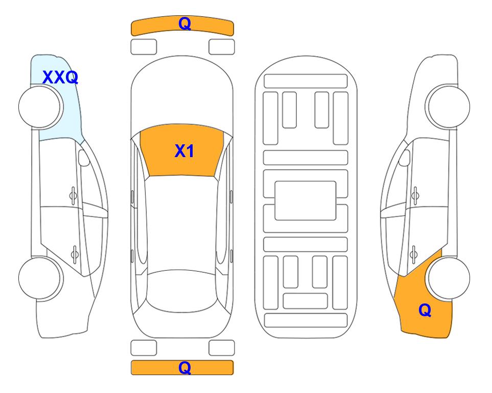 Схема состояния кузова Lotte для Hyundai THE NEW GRANDEUR (L) 3.0 Rental Car Exclusive