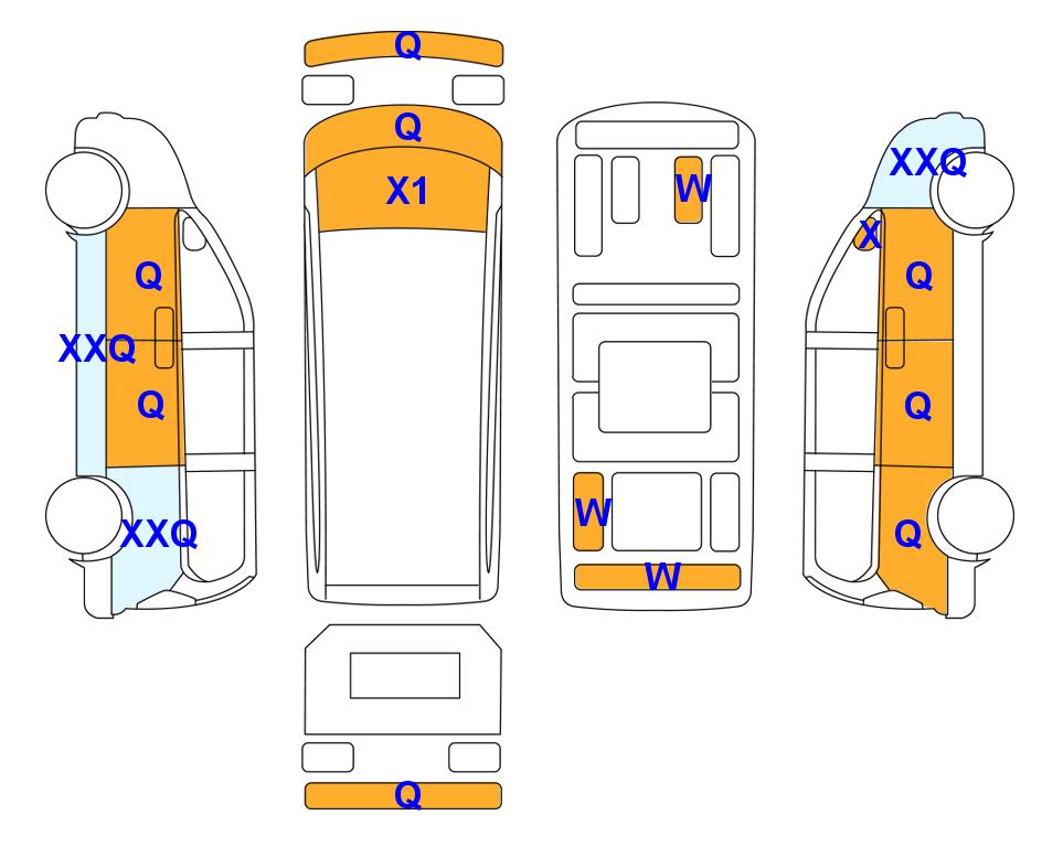 Схема состояния кузова Lotte для Hyundai STARIA (D) 2.2 Cargo 3-Seater Modern