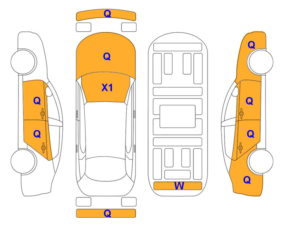 Схема состояния кузова Lotte для Hyundai SANTAFE TM (G) 2.0 T Prestige 5-Seater