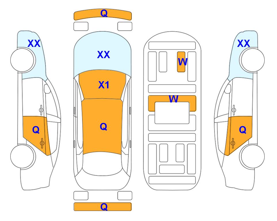 Схема состояния кузова Lotte для Hyundai TUCSON (D) 1.6 Modern 2WD