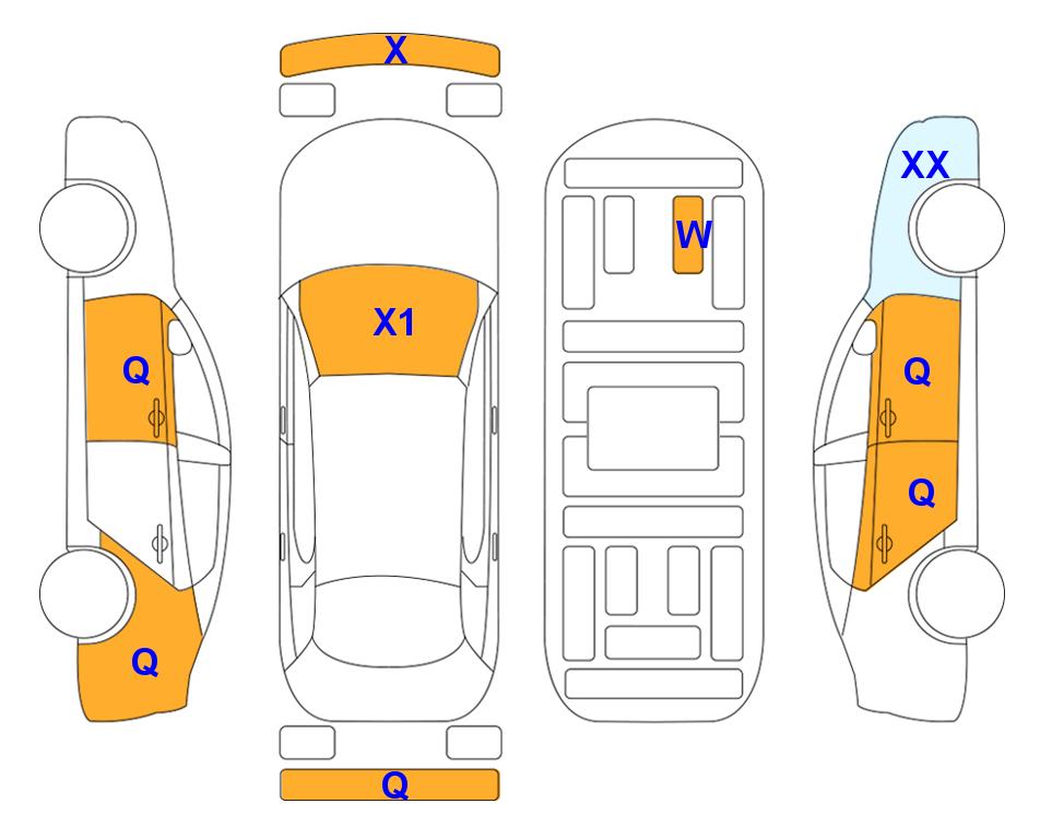 Схема состояния кузова Lotte для Hyundai THE NEW GRANDEUR (H) 2.4 Le Blanc