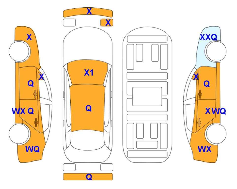 Схема состояния кузова Lotte для KIA THE NEW CARNIVAL (D) 2.2 Prestige 9-Seater