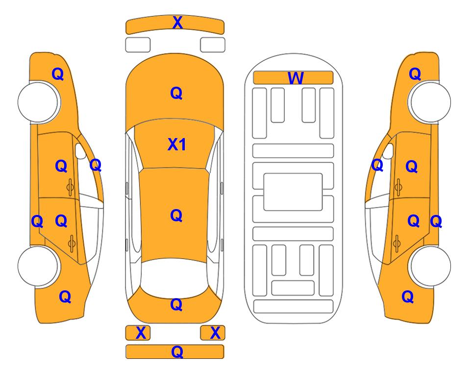Схема состояния кузова Lotte для KIA MORNING URBAN (G) 1.0 VAN