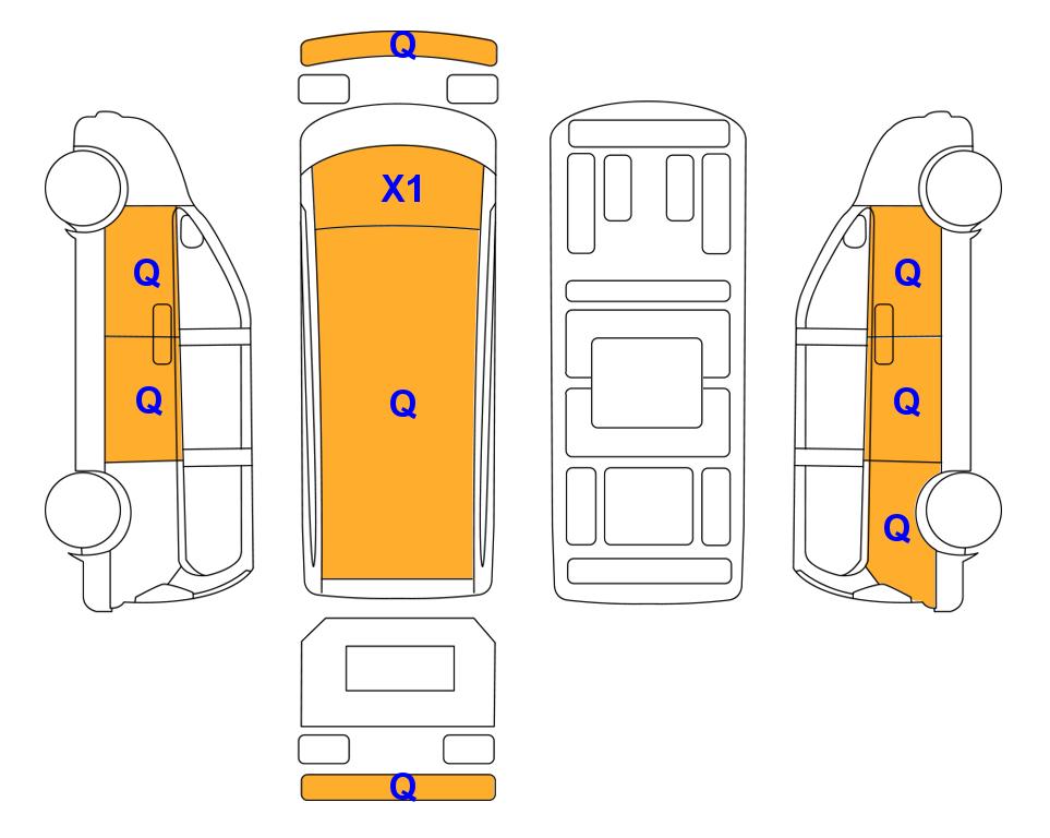 Схема состояния кузова Lotte для Hyundai STARIA (D) 2.2 Cargo 3-Seater Modern