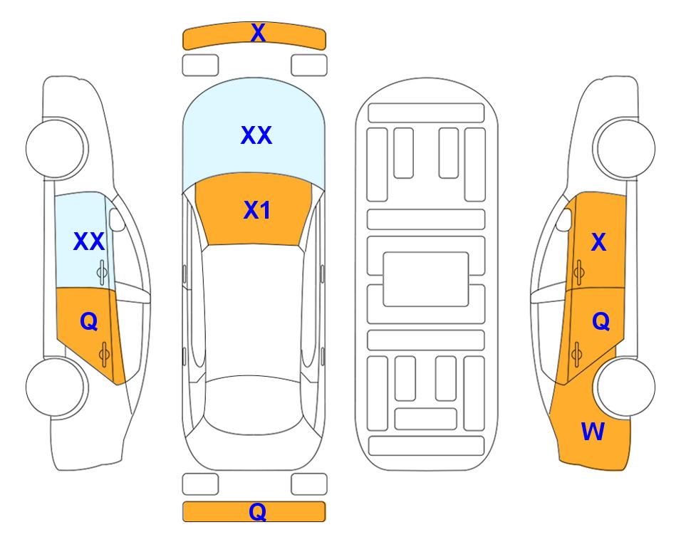 Схема состояния кузова Lotte для Hyundai PALISADE (D)2.2 Prestige 7-Seater 4WD AT