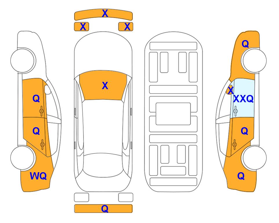 Схема состояния кузова Lotte для KIA THE NEW K5 (G) 2.0 Noblesse