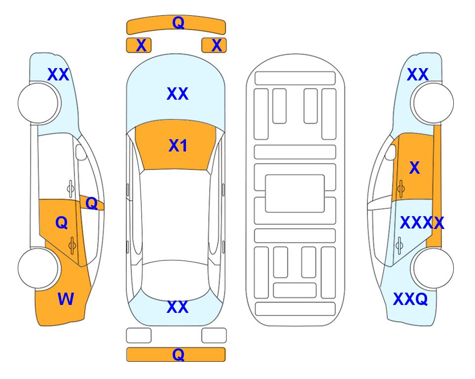 Схема состояния кузова Lotte для KIA INTERACTIVE K5 (G) 1.6 Turbo Signature