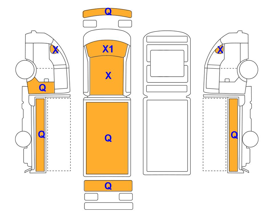 Схема состояния кузова Lotte для KIA BONGO (L)2.5T 1.0-Ton King Cab Extra Long Wheelbase GLS 2WD AT