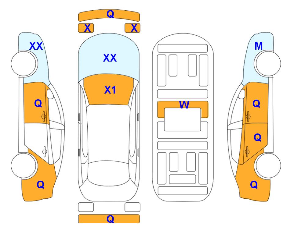 Схема состояния кузова Lotte для KIA INTERACTIVE K5 (H) 2.0 Prestige