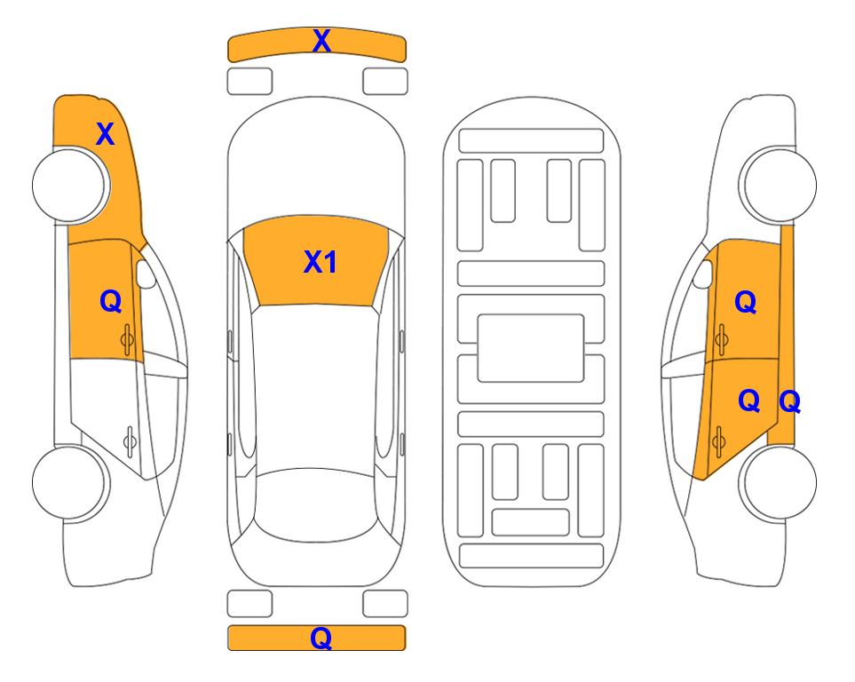 Схема состояния кузова Lotte для KIA THE NEW RAY (G) 1.0 Prestige