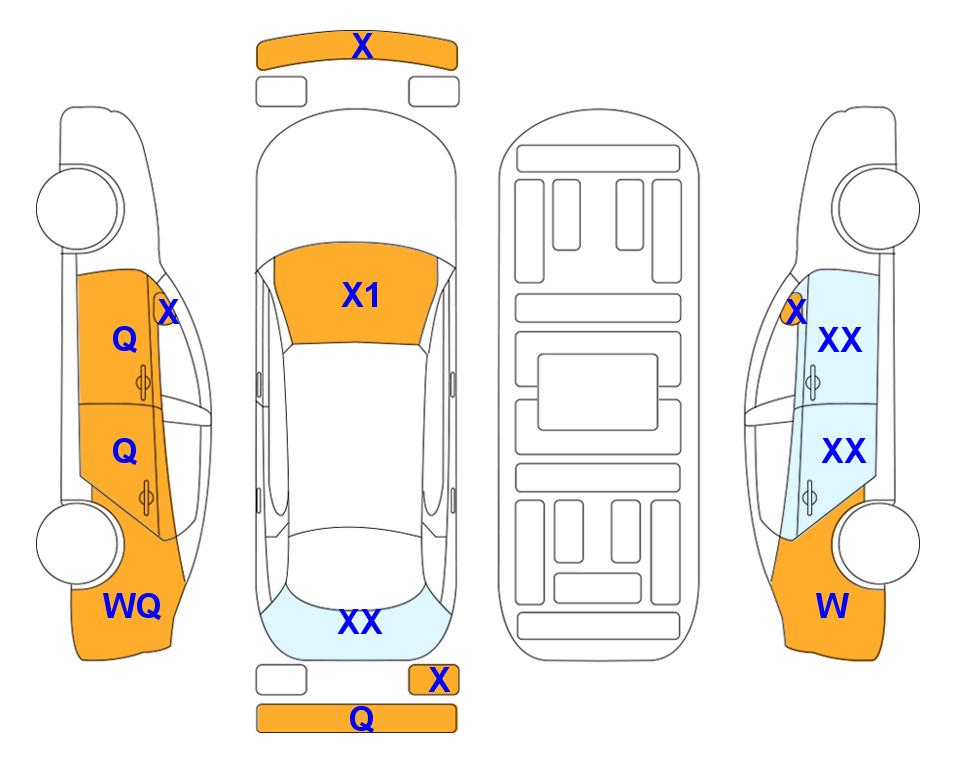 Схема состояния кузова Lotte для KGM / SsangYong VERY NEW TIVOLI (G) 1.5 V3