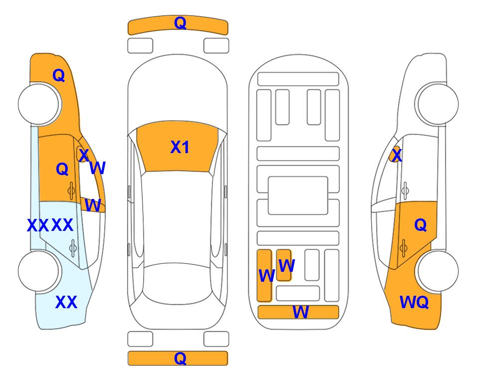 Схема состояния кузова Lotte для KIA K8 (H) 1.6 Noblesse