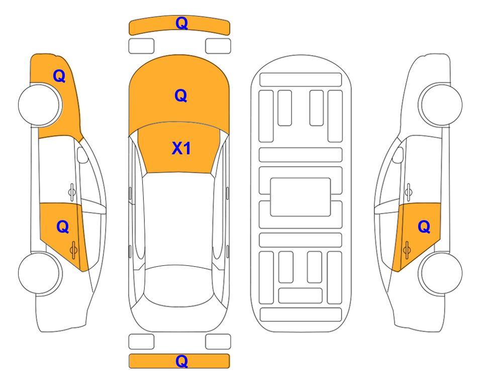 Схема состояния кузова Lotte для Hyundai THE NEW GRANDEUR (G) 2.5 Le Blanc
