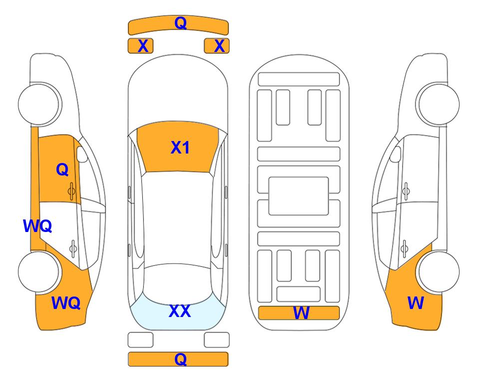 Схема состояния кузова Lotte для Hyundai ALL NEW AVANTE (G) 1.6 Corporate Only