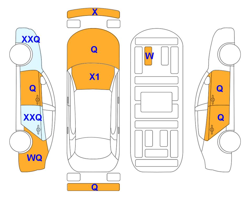 Схема состояния кузова Lotte для Hyundai GRANDEUR IG (H) 2.4 EXCLUSIVE
