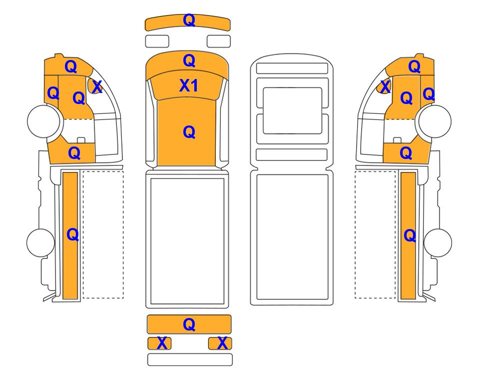 Схема состояния кузова Lotte для Hyundai PORTER II (D) 2.5 Super Cab Extra Long Wheelbase Smart 2WD