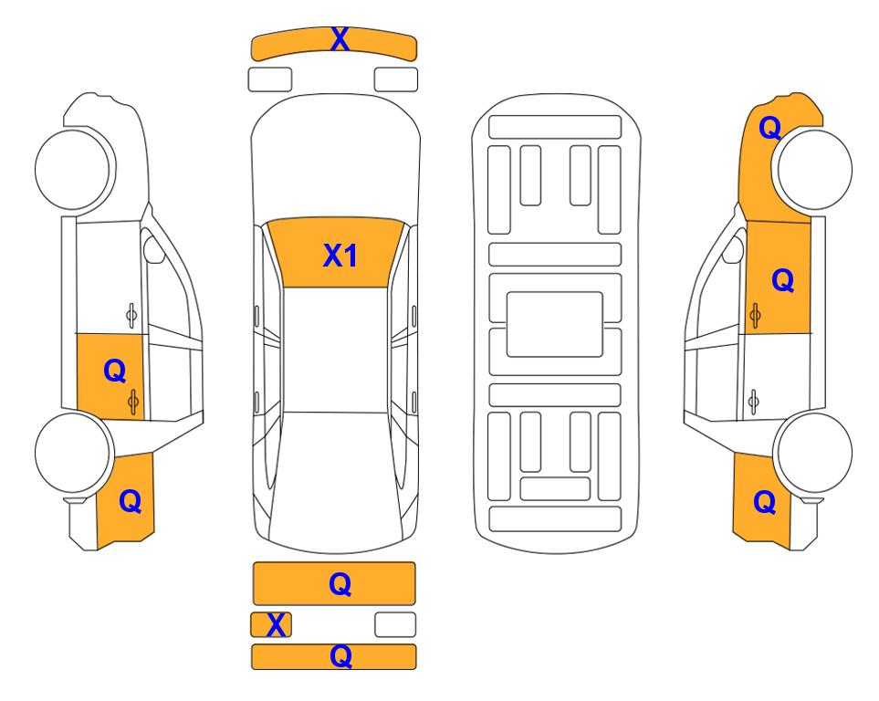 Схема состояния кузова Lotte для KGM / SsangYong MUSSO SPORTS (D)2.2 Wild 4WD AT