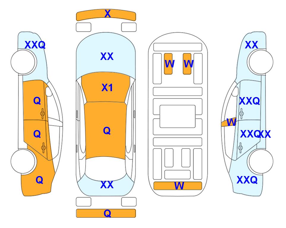 Схема состояния кузова Lotte для Hyundai ALL NEW AVANTE (G) 1.6 MODERN