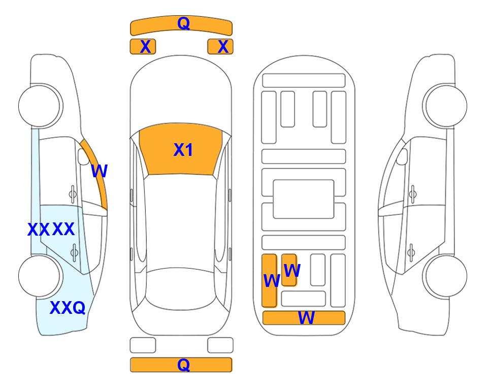 Схема состояния кузова Lotte для Genesis GENESIS GV70 (G) 2.5T 4WD