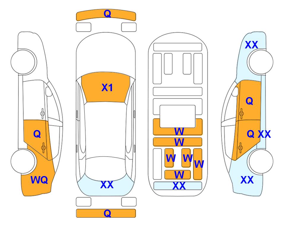 Схема состояния кузова Lotte для Hyundai SONATA DN8 THE EDGE (G)2.0 Inspiration 2WD AT