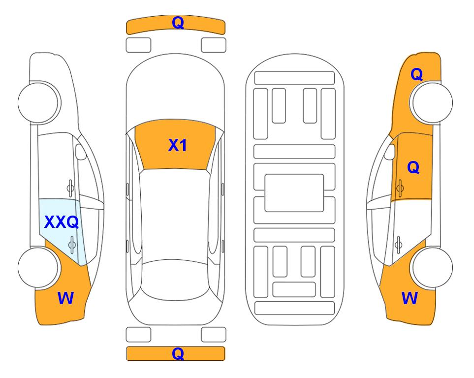 Схема состояния кузова Lotte для KIA K8 (G) 3.5 Noblesse