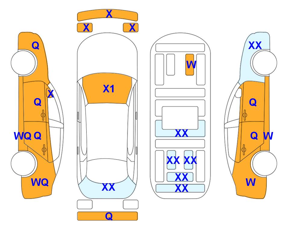 Схема состояния кузова Lotte для Hyundai ALL NEW AVANTE (G) 1.6 MODERN