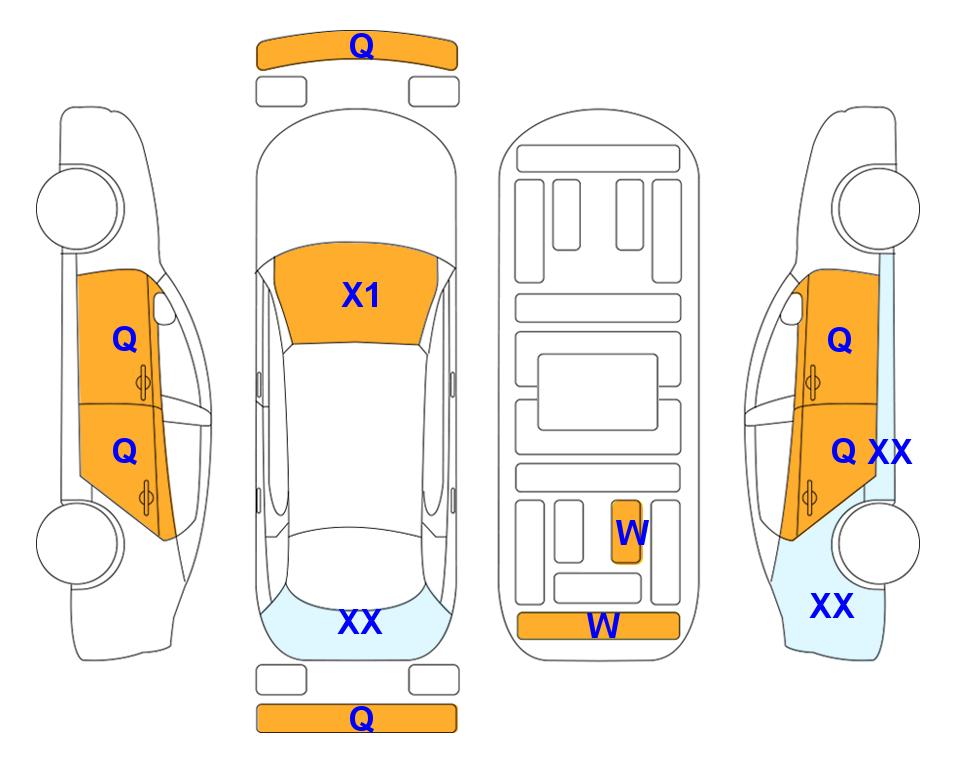 Схема состояния кузова Lotte для KIA K8 (H) 1.6 시그니처_보조사양미적용