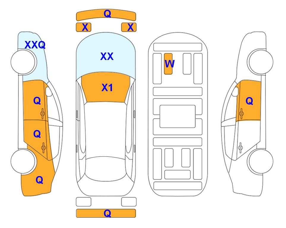Схема состояния кузова Lotte для KIA K7 PREMIER (G) 2.5 X Edition