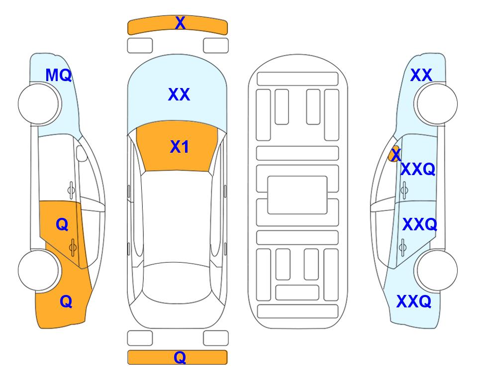 Схема состояния кузова Lotte для KIA CARNIVAL KA4 (D) 2.2 Prestige 9-Seater