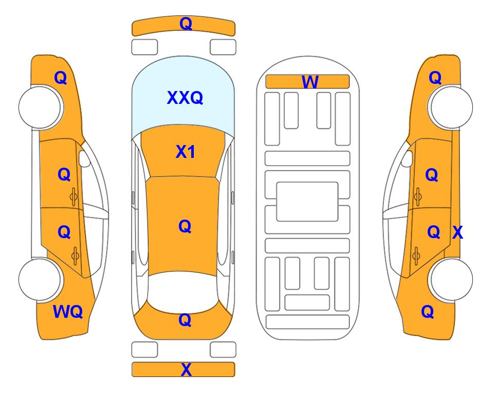 Схема состояния кузова Lotte для Другая марка TOSCA PREMIUM6 (G) 2.0 L6 CDX