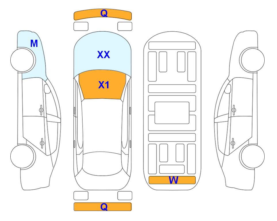 Схема состояния кузова Lotte для BMW BMW M3 COMPETITION M XDRIVE (G) 3.0
