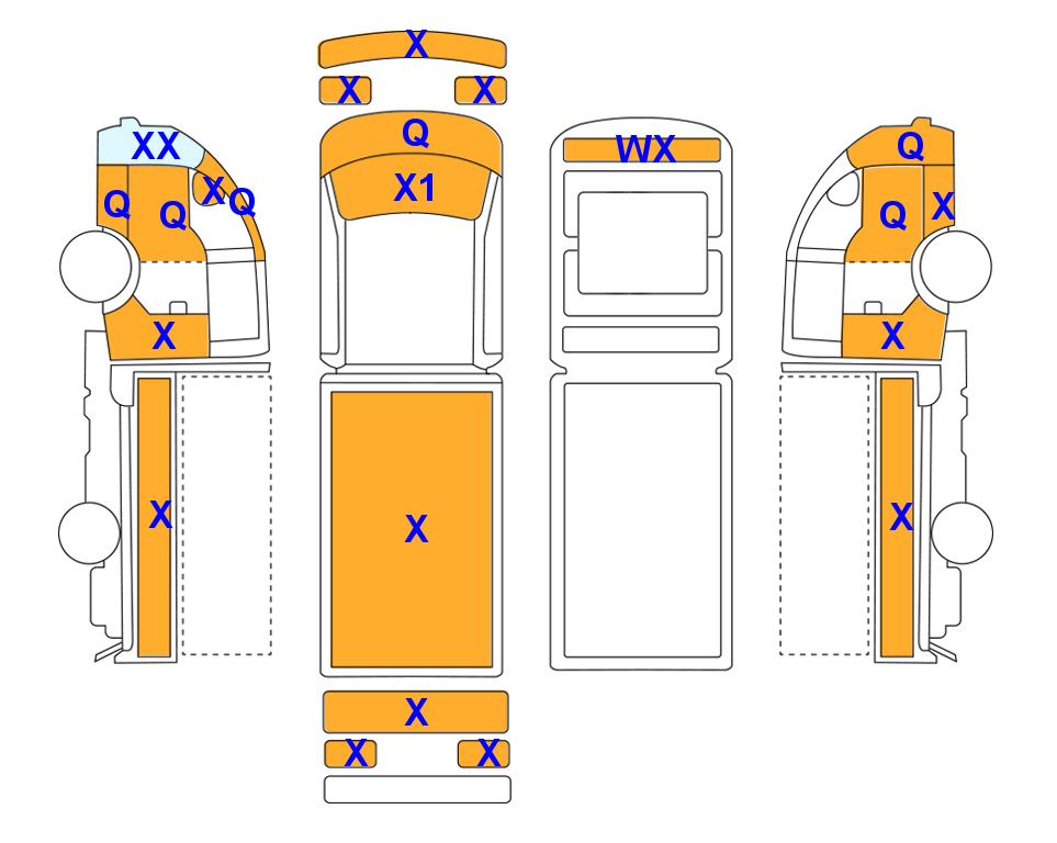 Схема состояния кузова Lotte для Hyundai PORTER Ⅱ (D) 2.5 Super Cab Long Wheelbase GOLD Manual