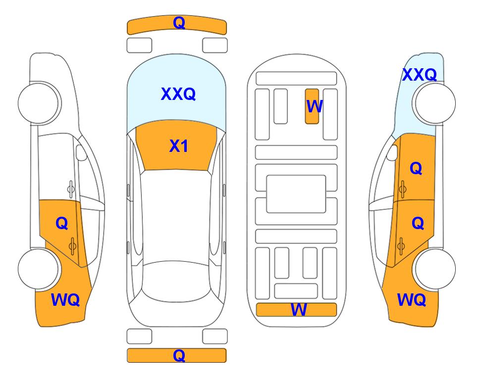 Схема состояния кузова Lotte для KIA CARNIVAL KA4 (D) 2.2 Noblesse 9-Seater