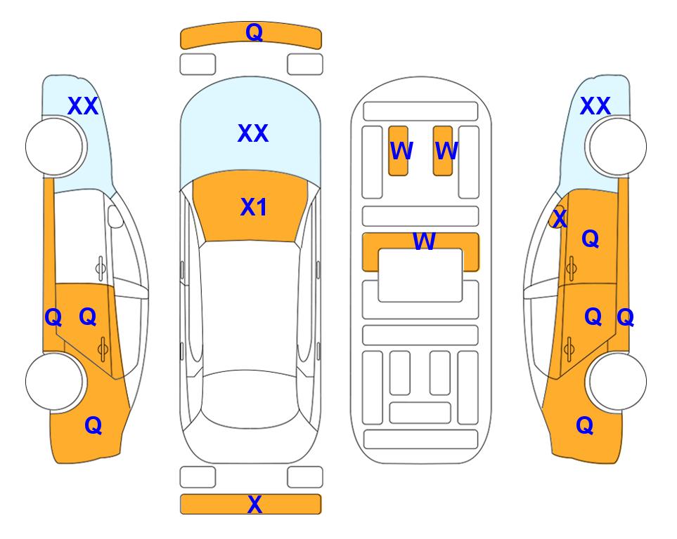Схема состояния кузова Lotte для KIA THE NEW RAY (G) 1.0 Prestige