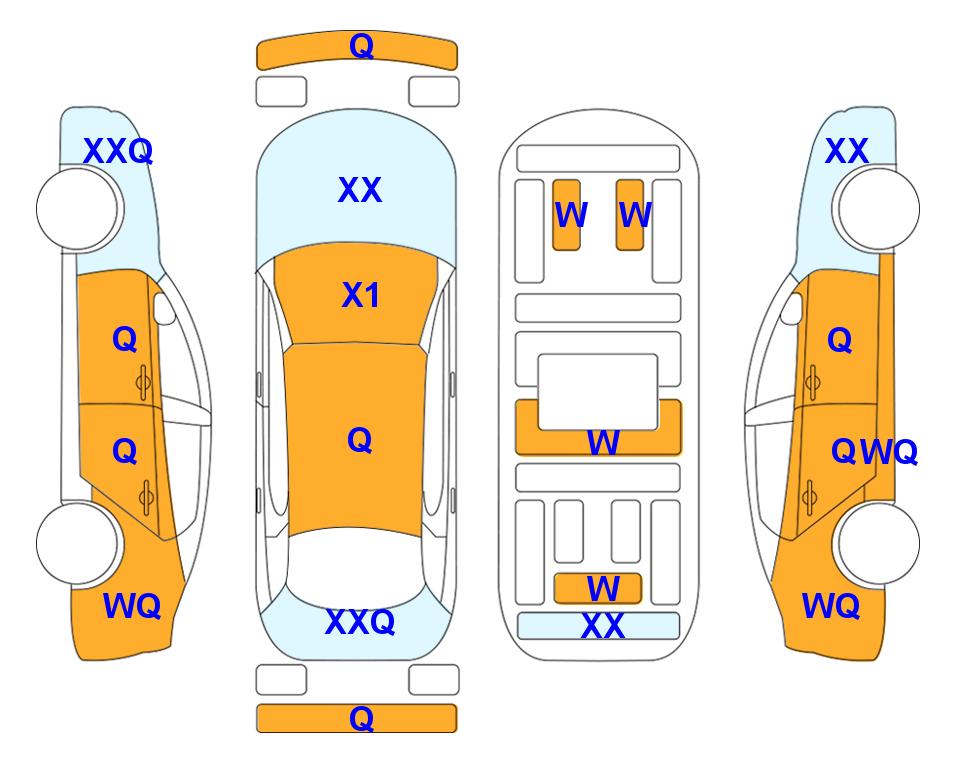 Схема состояния кузова Lotte для KIA MORNING URBAN (G) 1.0 Prestige