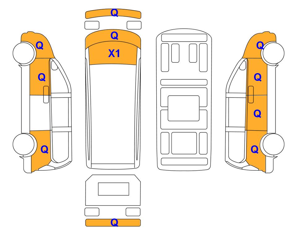 Схема состояния кузова Lotte для Hyundai THE NEW GRAND STAREX(D)2.5 Wagon Smart 11-Seater