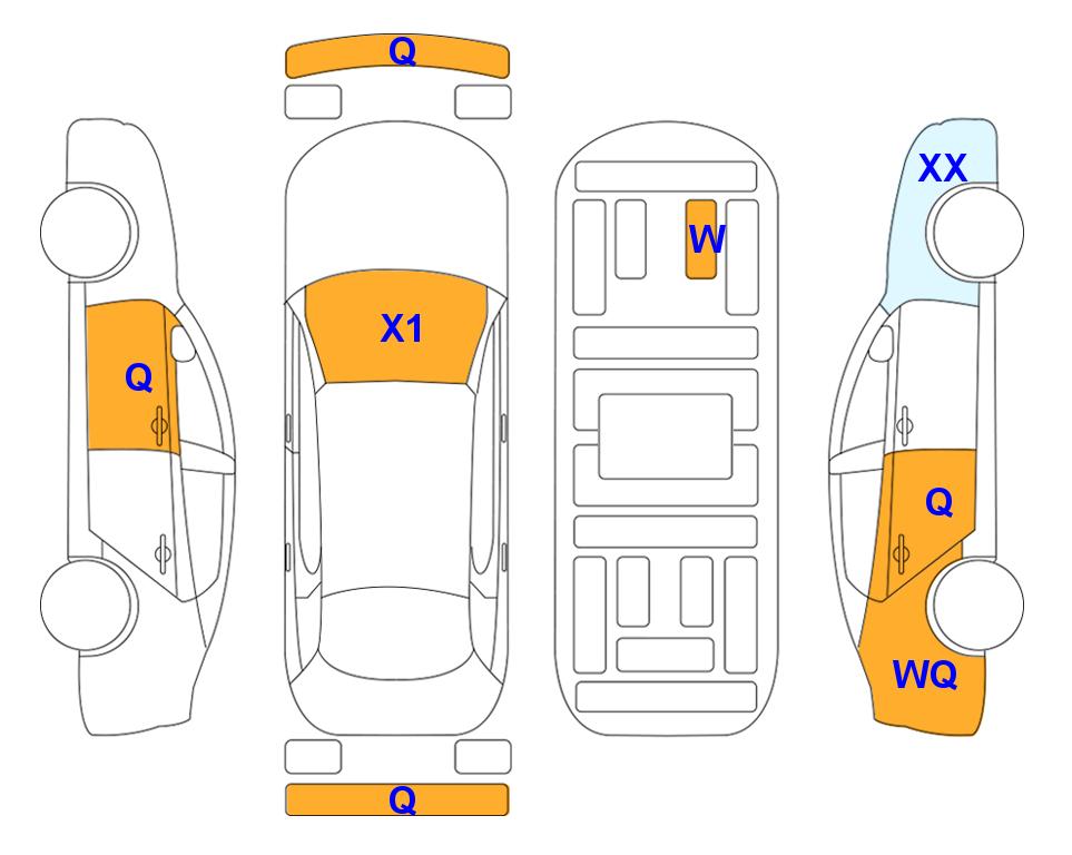 Схема состояния кузова Lotte для KIA K8 (G) 2.5 Noblesse