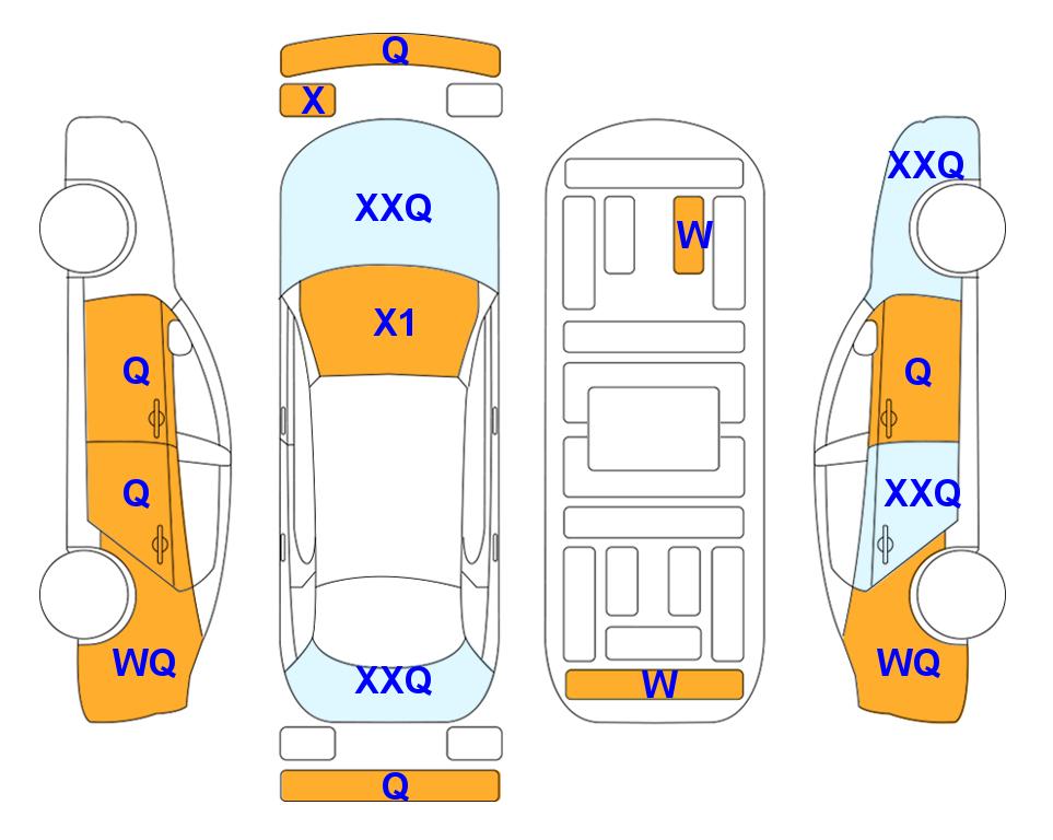 Схема состояния кузова Lotte для KIA EV6 (E) Standard Air 4WD