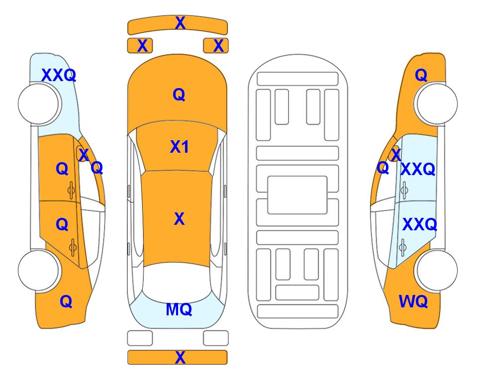 Схема состояния кузова Lotte для Hyundai [경매출품용] LF SONATA (L) 2.0 택시 STYLE