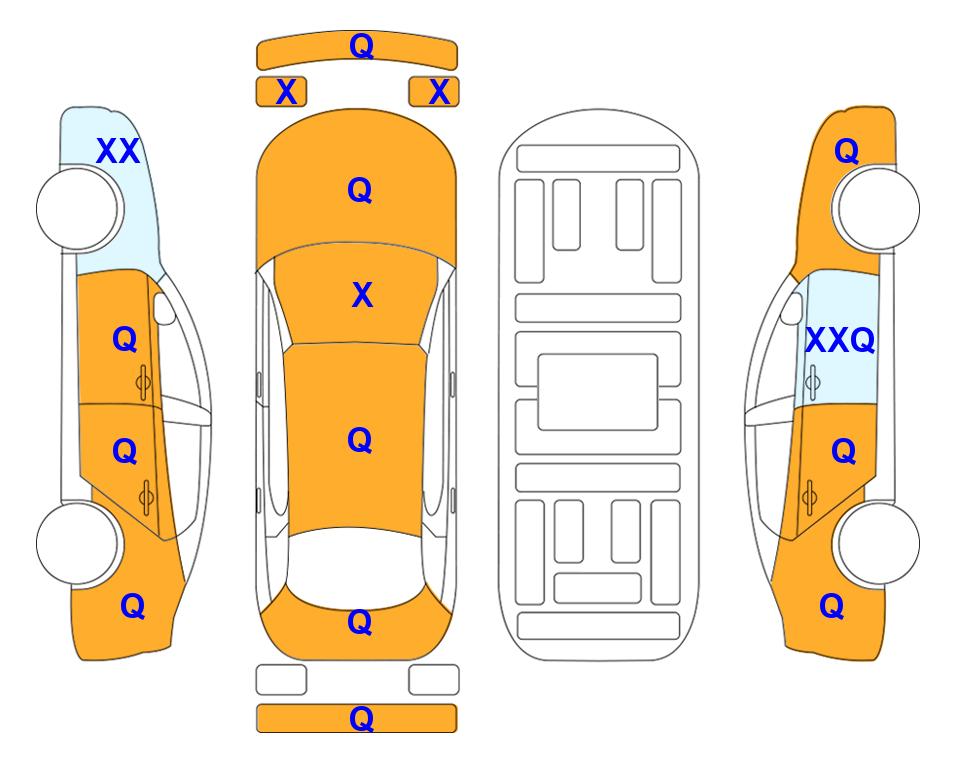 Схема состояния кузова Lotte для KIA CARNIVAL KA4 (D) 2.2 Noblesse 9-Seater