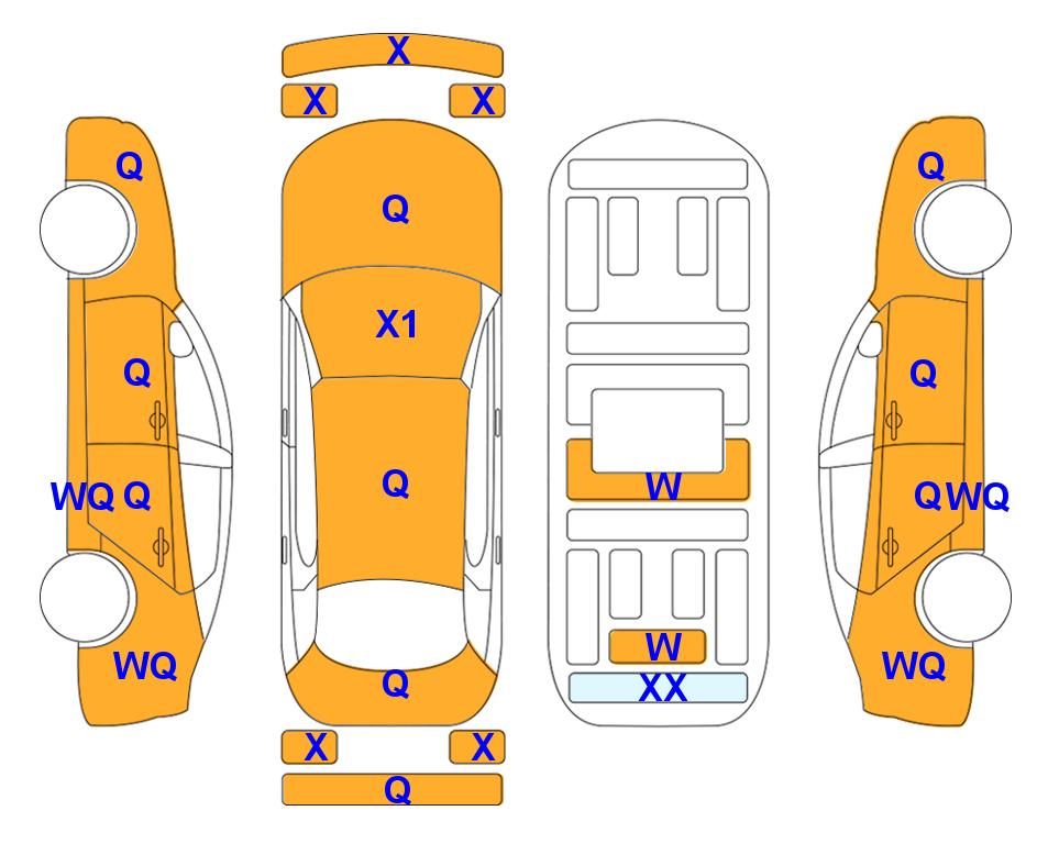 Схема состояния кузова Lotte для KIA MORNING URBAN (G) 1.0 VAN Special