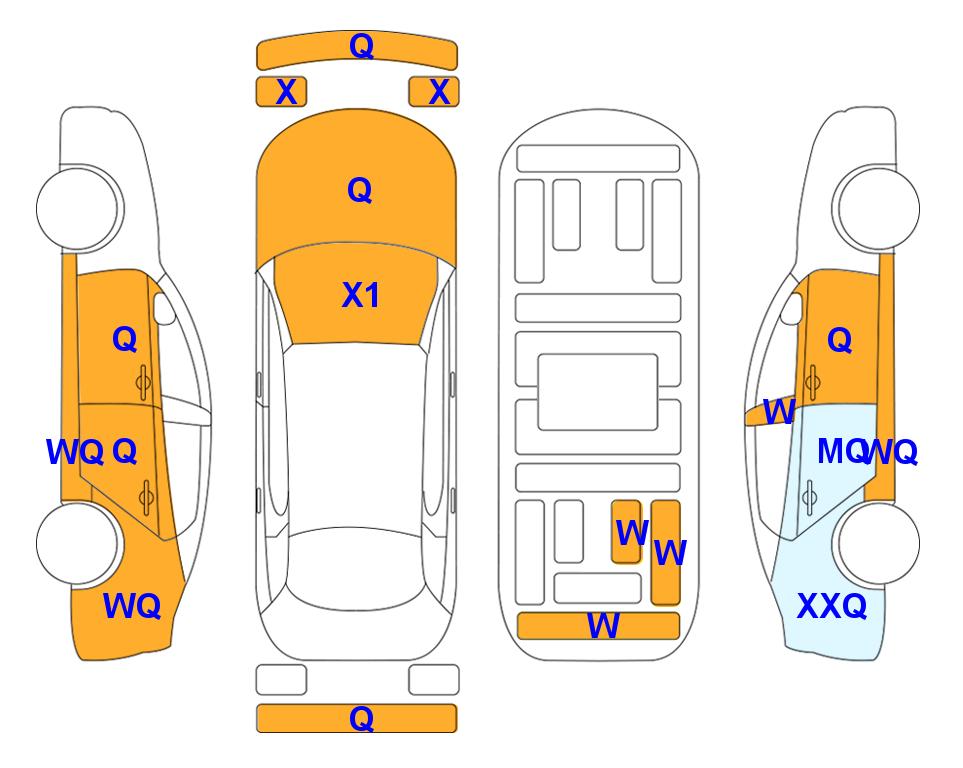 Схема состояния кузова Lotte для KIA K3 SMARTSTREAM (G) 1.6 Prestige