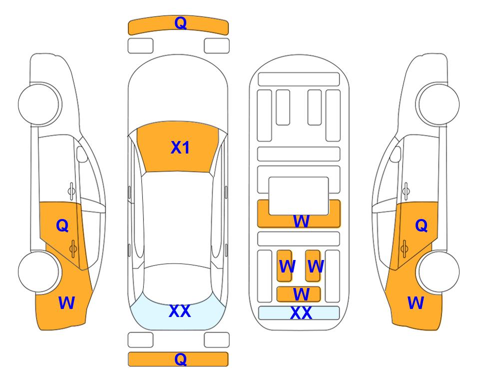 Схема состояния кузова Lotte для Hyundai GRANDEUR GN7 (H)1.6T Calligraphy 2WD AT
