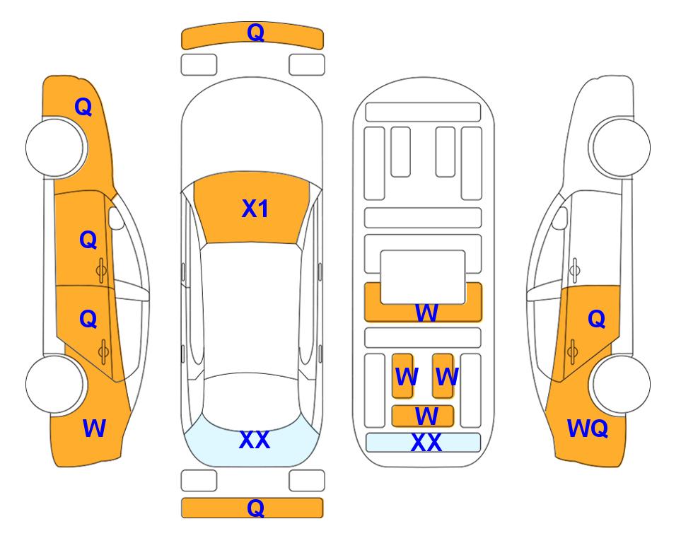 Схема состояния кузова Lotte для Hyundai GRANDEUR GN7 (G)2.5 Exclusive 2WD AT